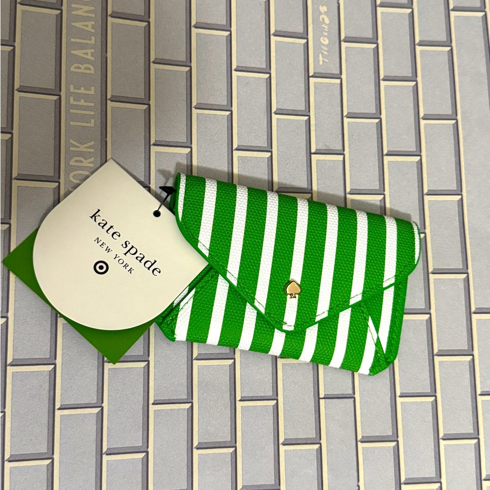 KATE SPADE NEW YORK x TARGET Stripe Envelope Card Case - Green/White
